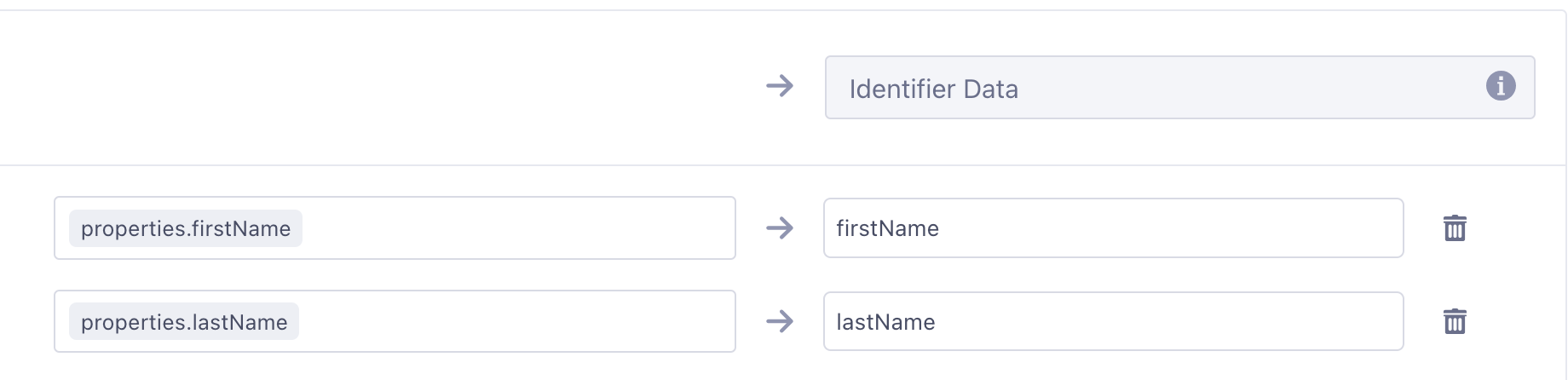 Update the identifier data in your Audience Entered mapping.